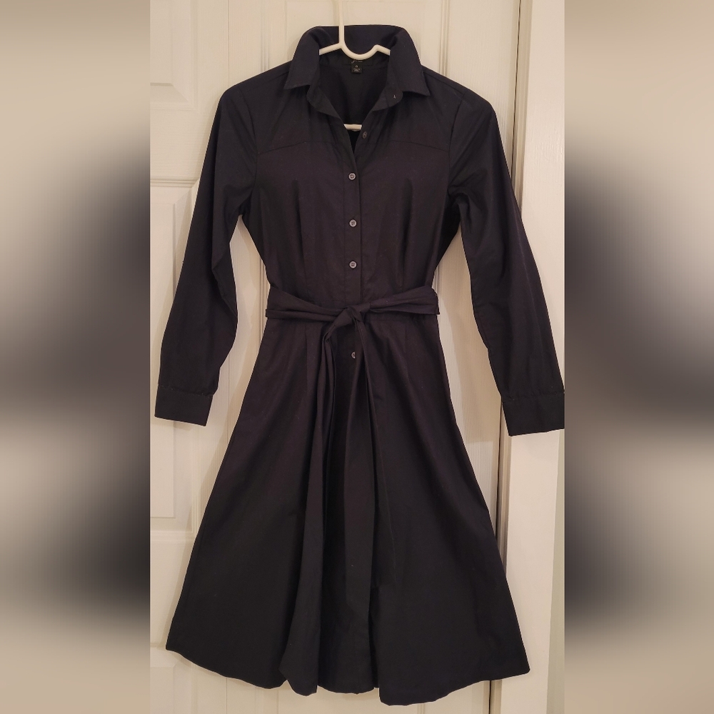 J. Crew poplin shirtdress. size 0 Dark Navy